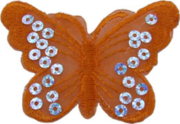 Nažehľovačka Motýľ 7 x 5 cm s flitrami