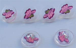Gombíky detské okrúhle s motýľom