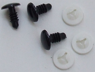 Oči bezpečnostné čierne - 12 mm