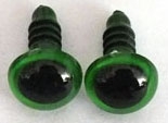 Oči bezpečnostné čierno zelené - 10 mm