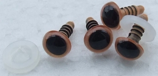 Oči bezpečnostné čierno oranžové - 10 mm