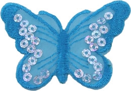 Nažehľovačka Motýľ 7 x 5 cm s flitrami